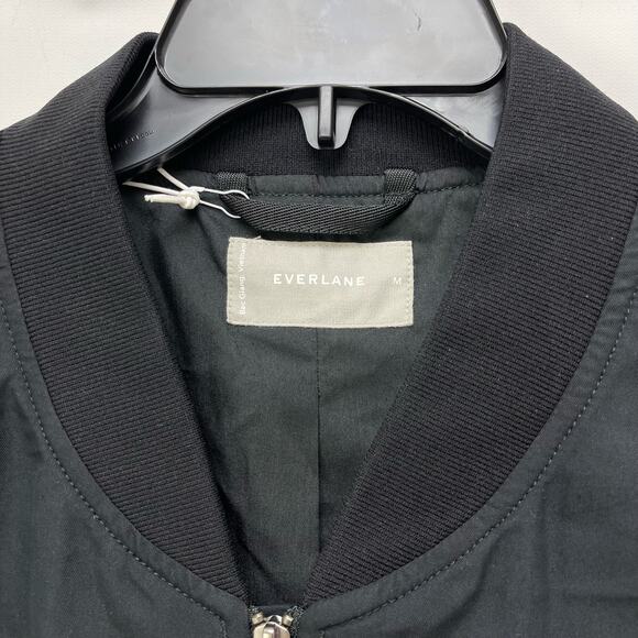 Everlane Womens Cotton Bomber Jacket Medium Black - Picture 7 of 9